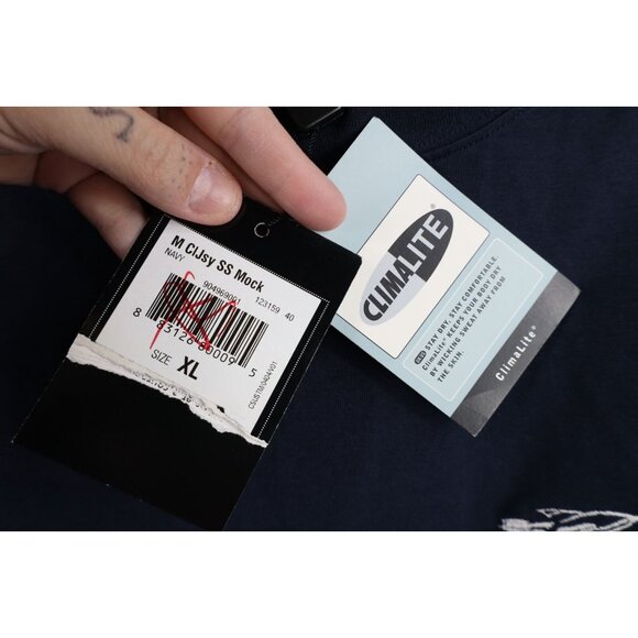 New Adidas Mens XL Team Issued University of Toledo Golf Mock Neck T-Shirt Blue - Picture 6 of 13